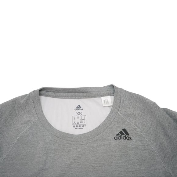 adidas Womens AeroReady Gray Short Sleeve Pullover T-Shirt Sport | XS - Picture 2 of 6